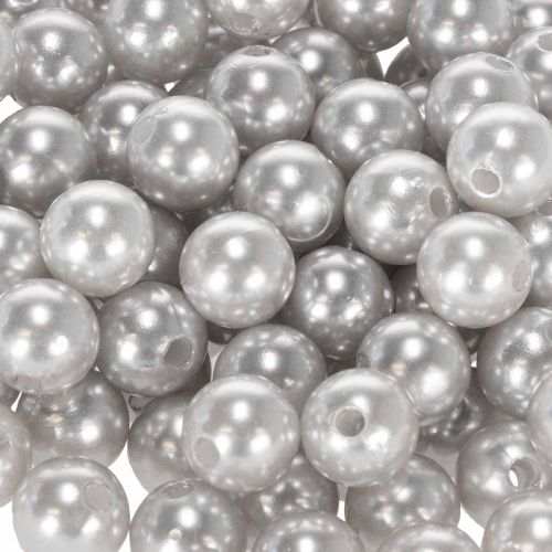 Perles décoratives argentées 10 mm - Lot de 115 | Floristik24.fr