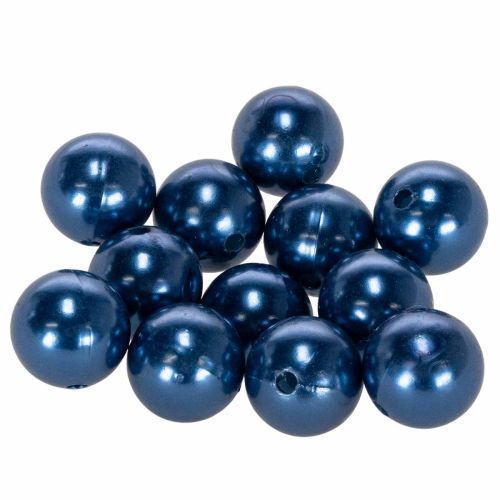 Perles décoratives bleues en plastique Ø2 cm - Lot de 12 acheter | Floristik24.fr