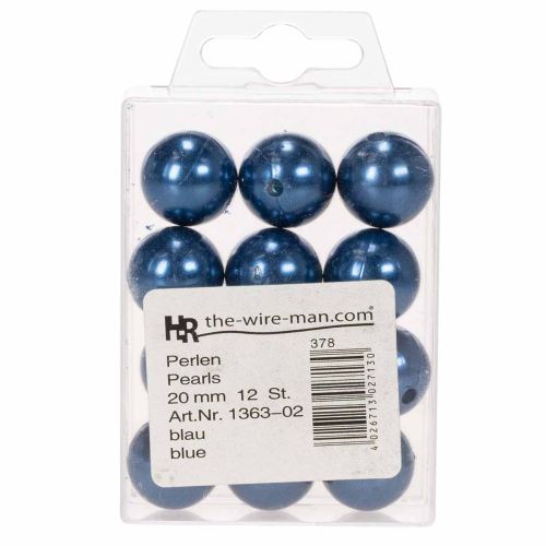 Perles décoratives bleues en