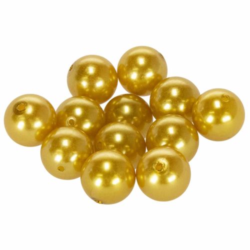 Set de 12 Perles Décoratives en Plastique Doré Ø2 cm acheter | Floristik24.fr