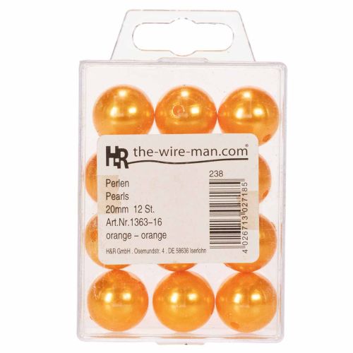 Perles décoratives orange Ø2