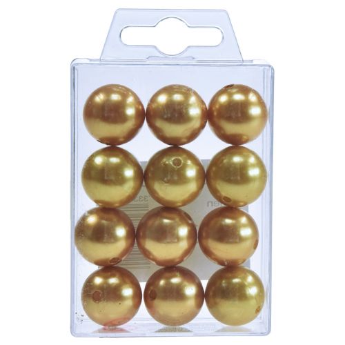 Article Perles décoratives Ø2cm dorées 12 pcs