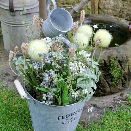 Cache-pot décoratif, seau avec cache-pot, cache-pot, seau en métal H38cm Ø16.5cm/Ø7cm
