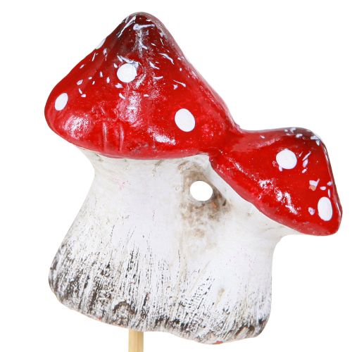 Article Bouchon de fleur de champignons décoratifs crapauds en céramique 6cm 6 pcs