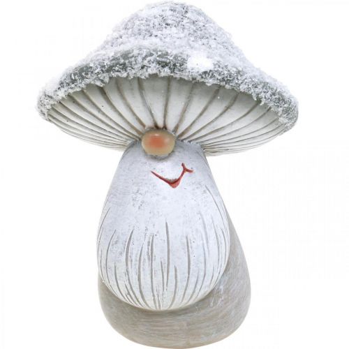 Floristik24 Figurine nain champignon déco nain champignon gris, blanc 7×9cm 2pcs
