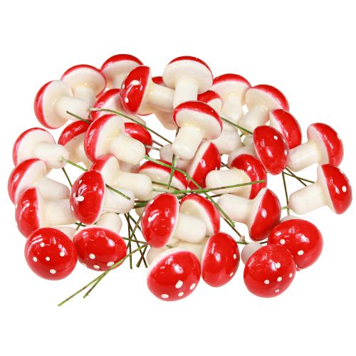 Article Champignons décoratifs à coller sur fil Ø2,5cm 36 pcs