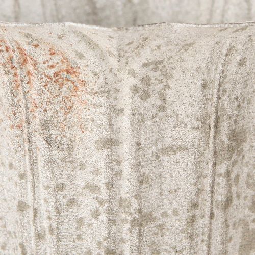 Floristik24 Coupe déco Calice en métal Aspect vintage Gris Blanc H14,5cm