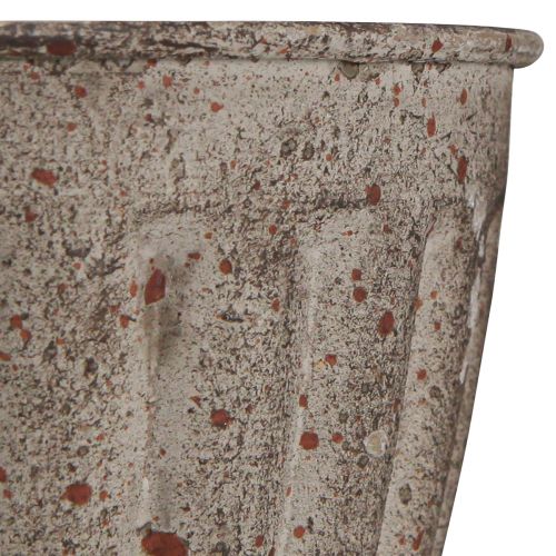 Article Jardinière Coupe déco antique Métal Gris Marron Ø13cm H19cm