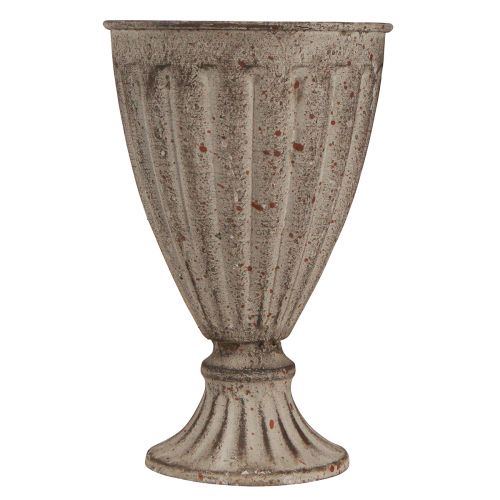 Article Jardinière Coupe déco antique Métal Gris Marron Ø13cm H19cm