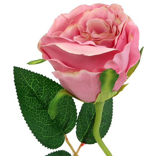 Rose déco Ø6cm Rose foncé L50cm 1P