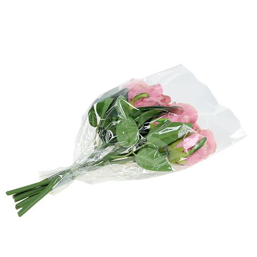 Floristik24 Déco rose Ø6cm rose L30cm 6pcs