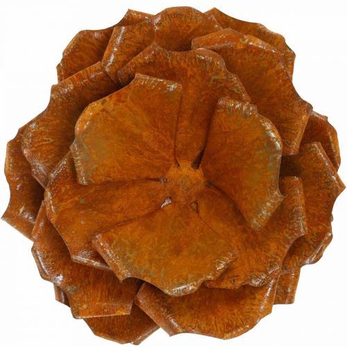 Floristik24 Rose décorative en acier inoxydable, fleur à décorer, fleur en métal Ø20cm