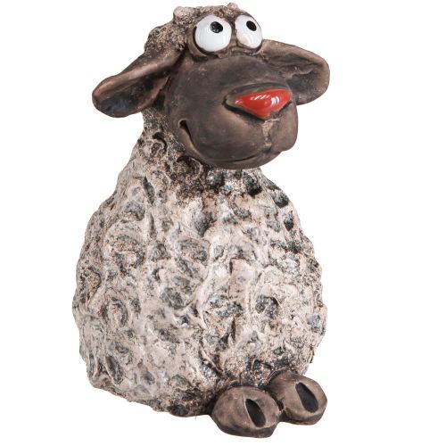 Article Figurines de Pâques décoratives moutons en céramique marron H13,5cm 2 pièces