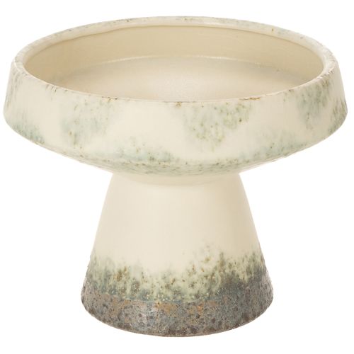 Coupe décorative en céramique crème et vert gris Ø20cm H16cm acheter | Floristik24.fr