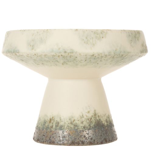 Coupe décorative en céramique crème et vert gris Ø20cm H16cm | Floristik24.fr