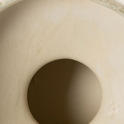 Coupe décorative en céramique crème et vert gris Ø20cm H16cm | Floristik24.fr