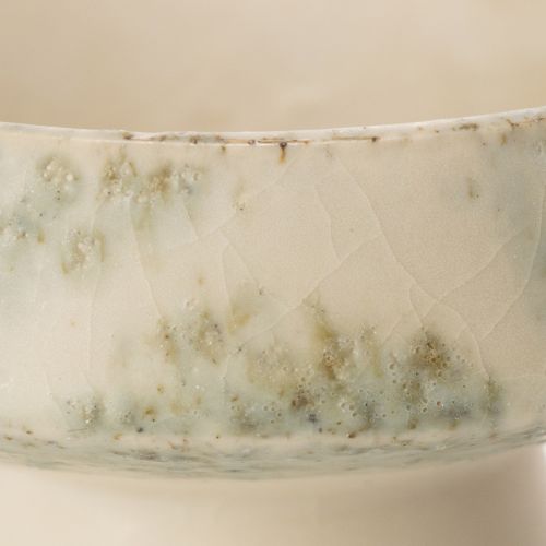 Coupe décorative en céramique crème et vert gris Ø20cm H16cm | Floristik24.fr