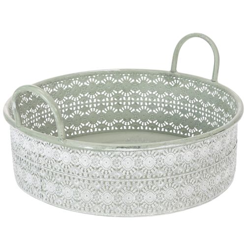 Article Bol décoratif en métal avec anses, pot de fleurs vintage, lot de 3