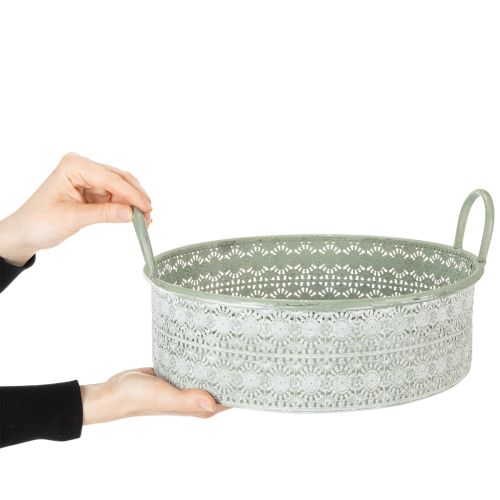 Article Bol décoratif en métal avec anses, pot de fleurs vintage, lot de 3