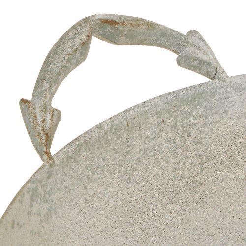 Article Bol décoratif shabby chic décoration métal gris avec anses Ø31cm