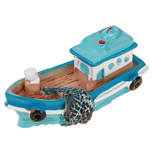 Article Bateau décoratif bleu rouge décoration de table maritime 5 cm 8 pièces