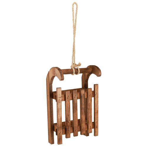 Article Traîneau décoratif marron décoration d'hiver en bois 30x18x12cm