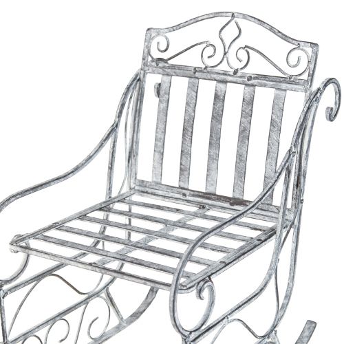 Floristik24 Traîneau décoratif en métal lavé blanc 47×21×32,5cm