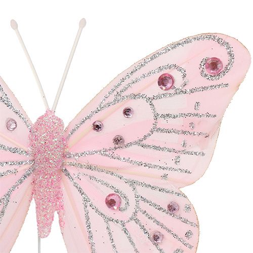Article Papillon rose, glitter 10,5cm 3P