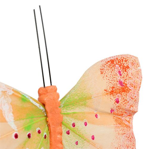 Article Papillons décoratifs sur fil coloré 8,5cm 12 pcs