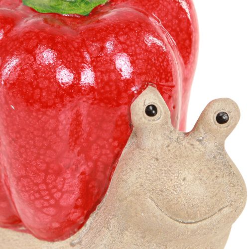 Article Escargots déco céramique poivre rouge vert H10cm 2 pcs