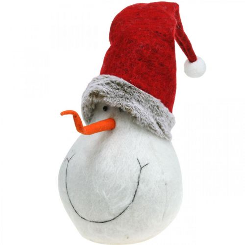 Floristik24 Déco bonhomme de neige avec chapeau Décoration de l&#39;Avent Figurine de Noël H38cm