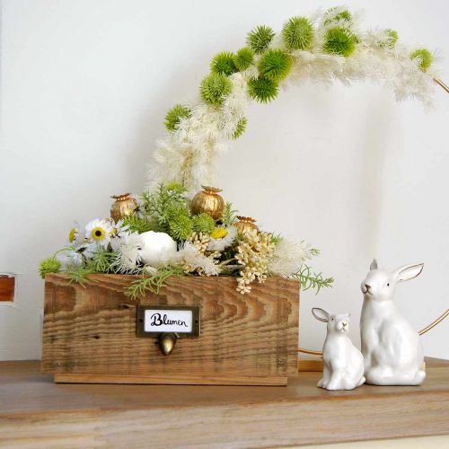 Floristik24 Tiroirs déco, bac à plantes, déco bois naturel, aspect vieilli L36/28/20cm lot de 3