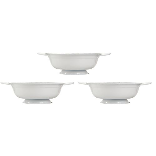 Article Bol Décoratif Métal Blanc Noir Vintage Ø20.5cm 3pcs