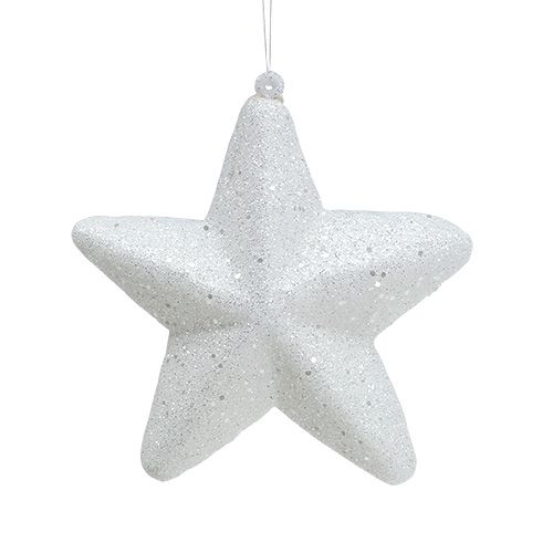 Étoile blanche avec paillettes 11,5 cm