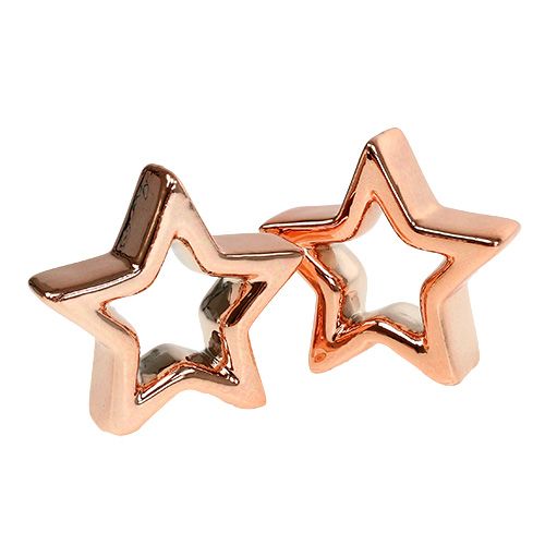 Floristik24 Deco Star Cuivre 6,5cm 6pcs
