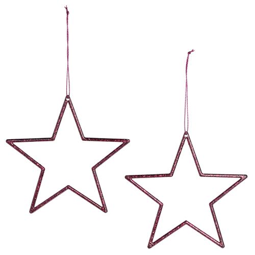 Article Étoiles décoratives décorations pour sapin de Noël Berry Glitter Ø12cm 12 pcs