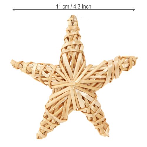 Article Étoiles décoratives pour sapin de Noël en rotin naturel 11 cm 6 pièces