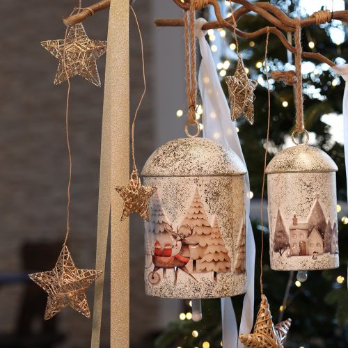 Lot de 6 étoiles en rotin naturel 11 cm décoration de Noël | Floristik24.fr