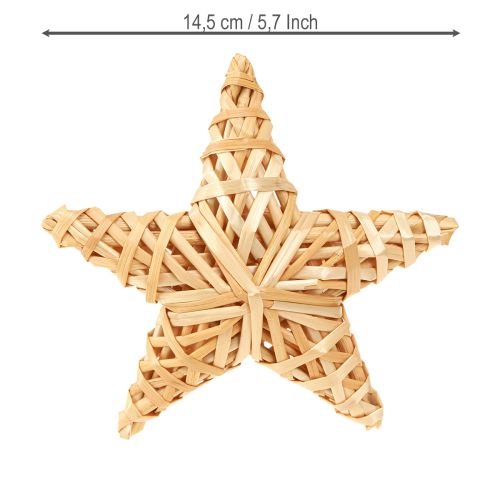 Article Étoiles décoratives pour sapin de Noël en rotin 14,5 cm 3 pièces