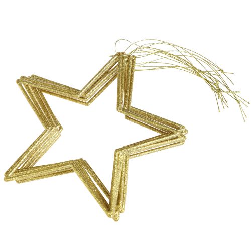 Article Étoiles décoratives dorées avec paillettes décoration d'arbre étoiles 18cm 8 pcs