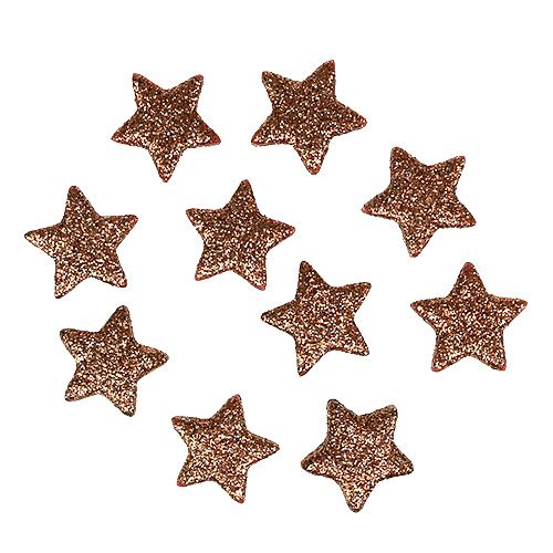 Floristik24 Déco étoiles mini 2.5cm cuivre, mica 100pcs