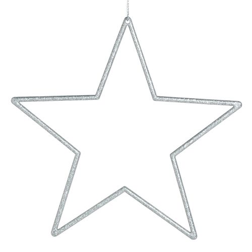 Article Étoiles décoratives décorations de sapin de Noël argentées avec paillettes 18cm 8 pcs