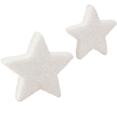 Article Étoiles décoratives paillettes blanches décoration de Noël 4/5cm 36 pcs