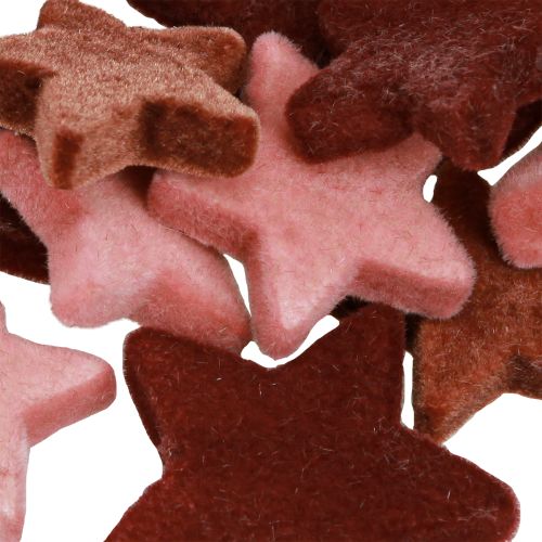 Article Étoiles décoratives floquées à disperser Bordeaux Marron Ø4/5cm 40 pcs
