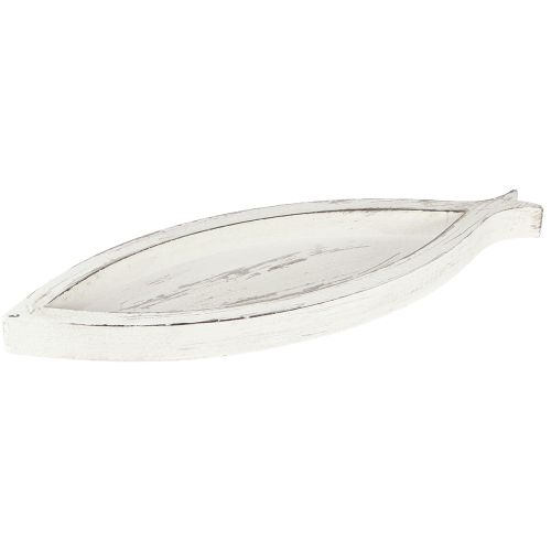Article Plateau Décoratif Bois Poisson Blanc Naturel L30/40/50cm Lot de 3