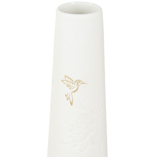 Article Plateau Décoratif Bois Mini Vases Céramique Blanc Or 35x14cm