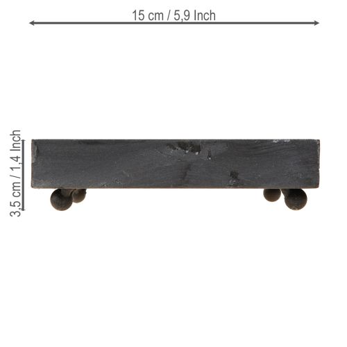 Article Plateau décoratif en métal noir gris délavé 15×15cm 2pcs
