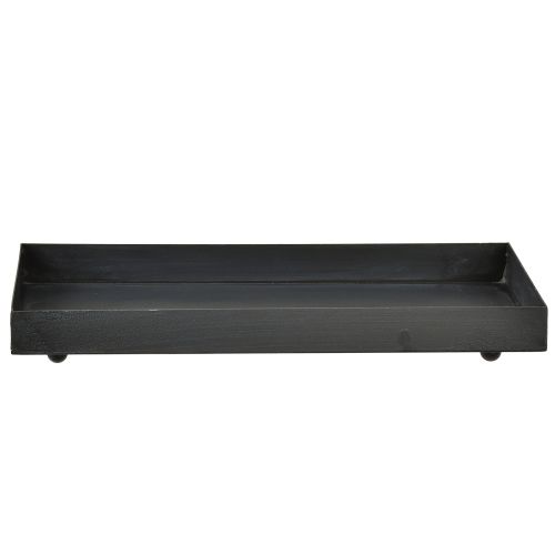 Article Plateau décoratif en métal noir gris délavé 30×15cm