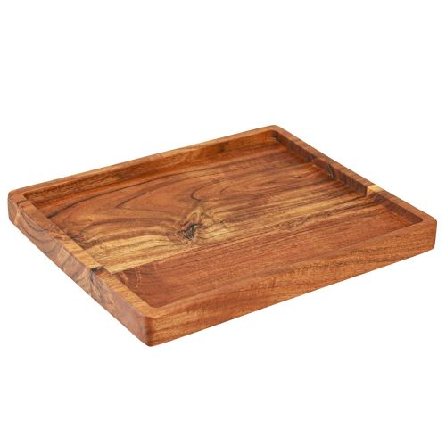 Floristik24 Plateau décoratif plateau de service bois d&#39;acacia huilé 30x25cm