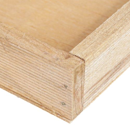 Article Plateau décoratif plateau oblong en bois naturel 42×14×3cm 3pcs